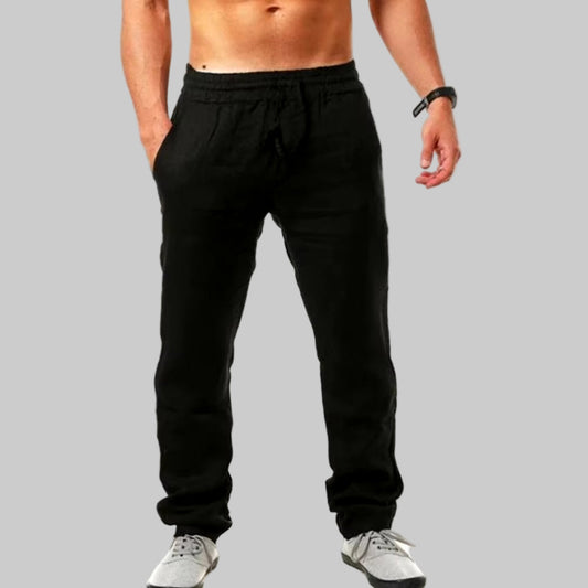 Men'S Lightweight Long Pants Summer Solid Color Breathable Loose Trousers Male Elastic Waist Casual Pants Harajuku Trousers