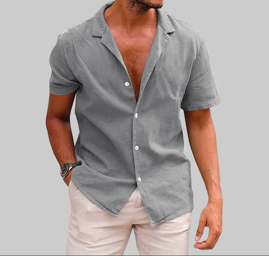 Men'S Tops Casual Button down Shirt Short Sleeve Beach Shirt Summer Mens Clothing