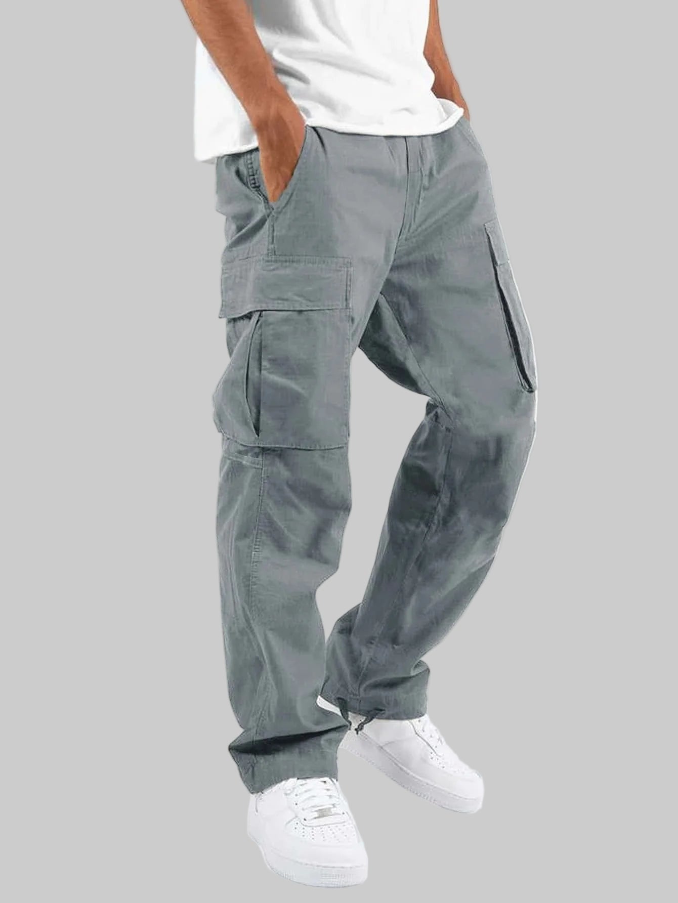 Drawstring Multi-Pocket Casual Cargo Pants