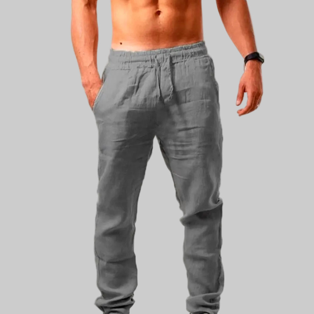 Men'S Lightweight Long Pants Summer Solid Color Breathable Loose Trousers Male Elastic Waist Casual Pants Harajuku Trousers