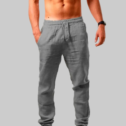 Men'S Lightweight Long Pants Summer Solid Color Breathable Loose Trousers Male Elastic Waist Casual Pants Harajuku Trousers